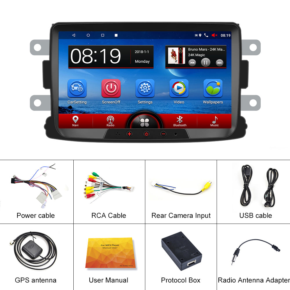 wandelen Andes Elektropositief PODOFO Car Multimedia Player Android 8.1 Car Radio Autoradio 8'' HD To