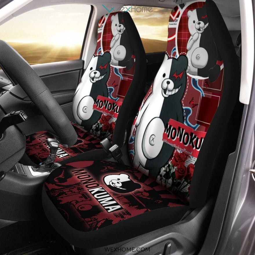 Monokuma Car Seat Covers Danganronpa Anime Car Accessories Wexhome