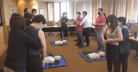 First Aid CPR AED Training with DBS Vickers Securities (Thailand)