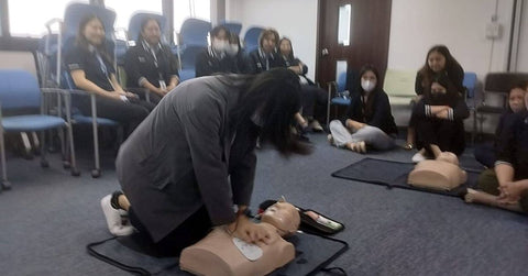 First aid CPR AED trainig with Panasonic