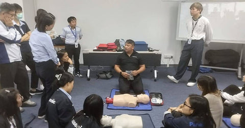 First aid CPR AED trainig with Panasonic