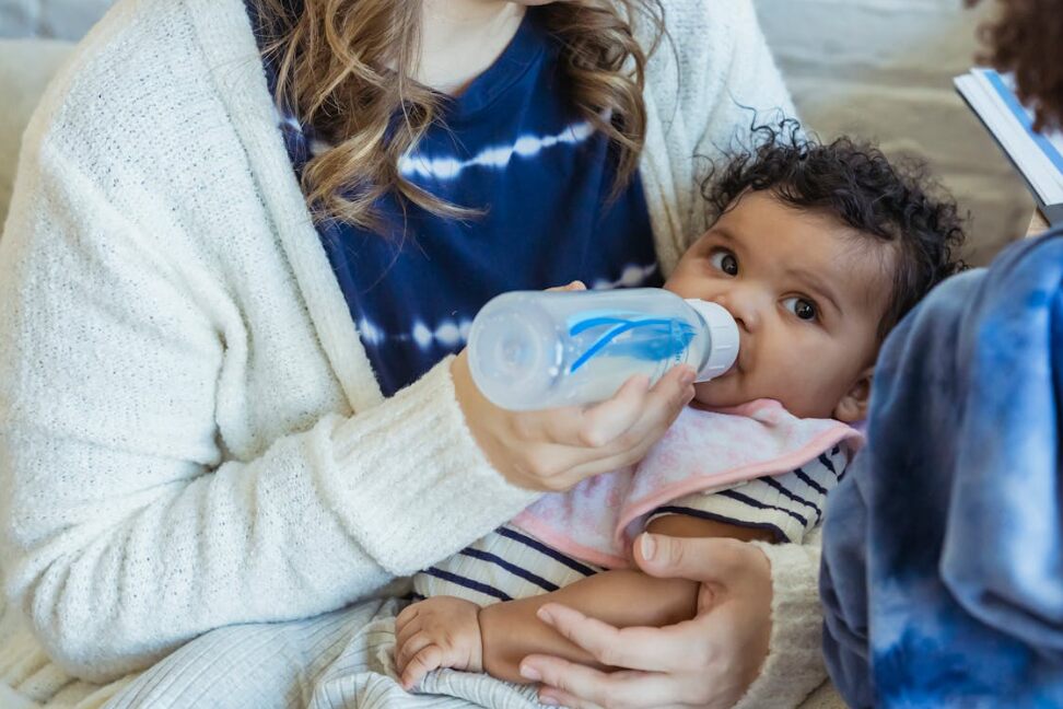 mother feeding baby