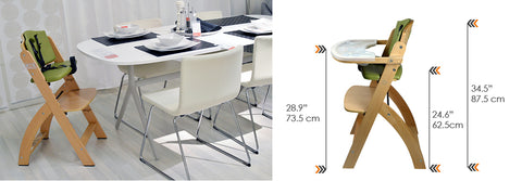 beyond junior highchair dimension with dining table