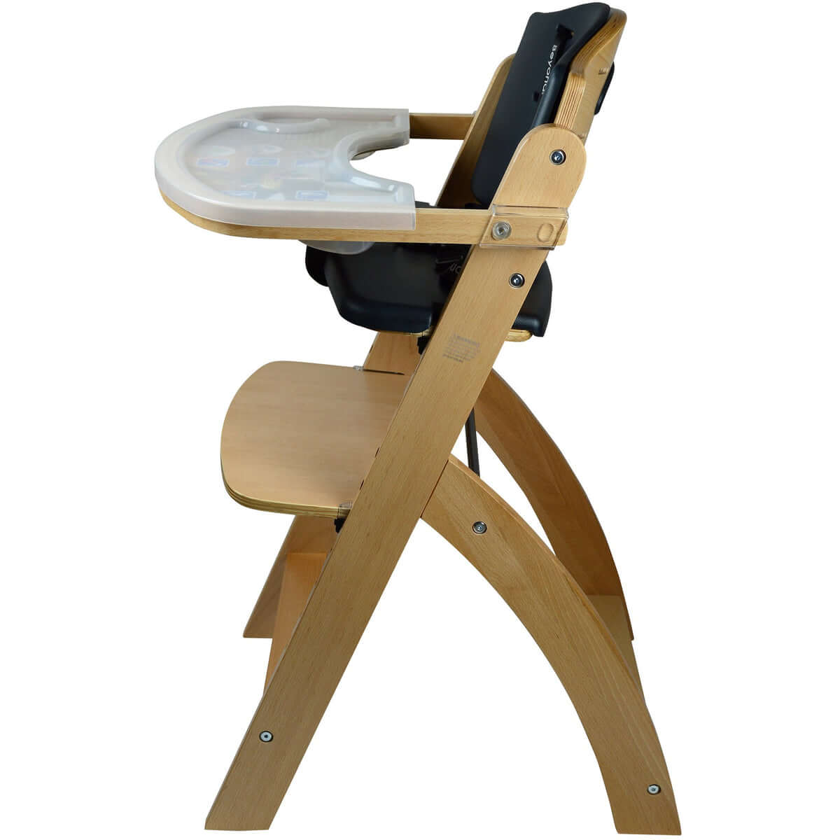 abiie beyond wooden high chair with tray