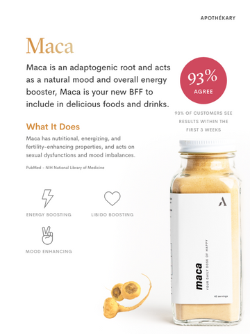 Apothekary - Maca Root - Adaptogen for Adrenal Protection + Boosted Mood