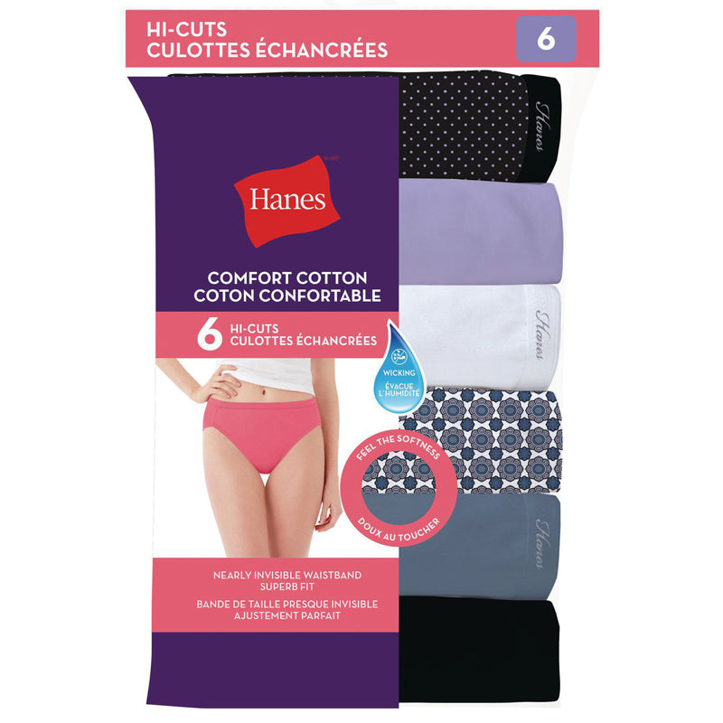 Hanes Women's Cotton Brief Panties 6 Pack
