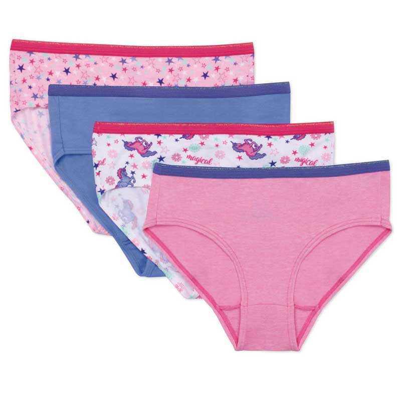Hanes Girls' No Ride Up Cotton Low Rise Briefs 9-Pack P913LR - Assorted - 12