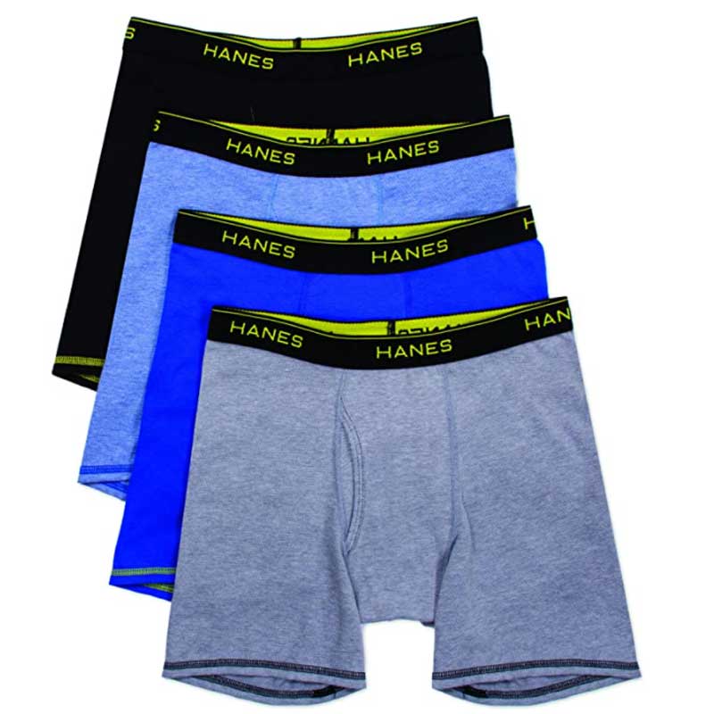 Hanes Multicolored Ultimate Comfort Boxer Briefs 3 Pack Boys Size