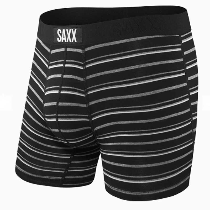 Saxx Underwear Men's Boxer Briefs- Ultra Boxer Briefs with Fly and Built-in  Ballpark Pouch Support – Underwear for Men,Navy Banner Stripe,Medium 