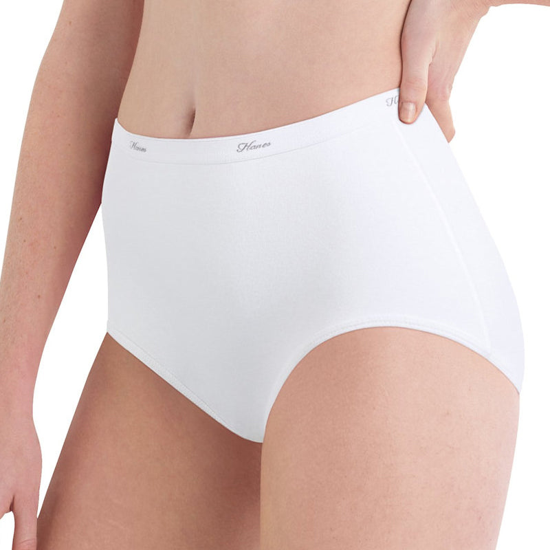 Hanes Nylon Hi-Cut Panties 6-Pack Underwear White Women's Size 6 -  jersimport