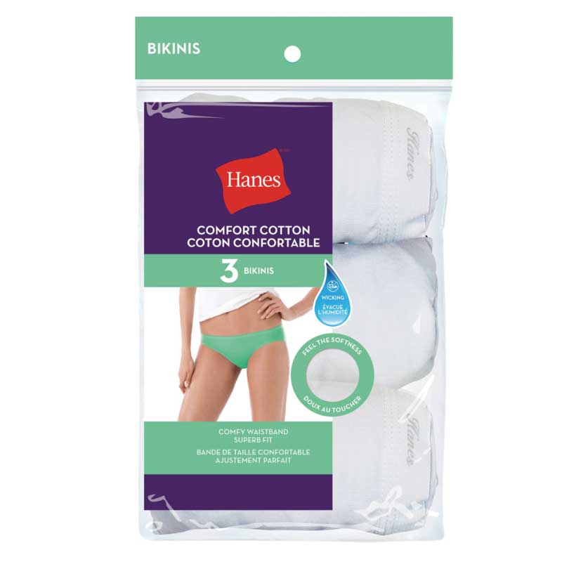 Hanes Ladies Comfort Cotton Hi-Cut 6 Pack Underwear – Camp