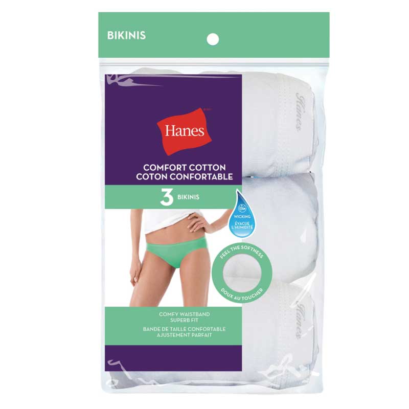 Hanes Ladies Comfort Cotton Hi-Cut 6 Pack