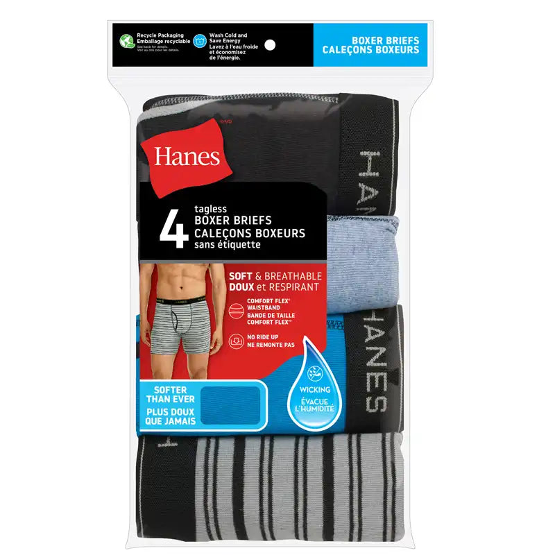 Hanes Comfort Flex Fit Men's Breathable Stretch Mesh Boxer Brief Underwear,  Red/Green/Black, 3-Pack