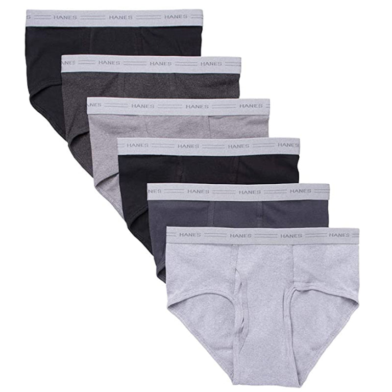 Vintage Hanes Briefs PolyCotton Blend Underwear Gray Colored Mens Size XL  40-42 Lot Of 5