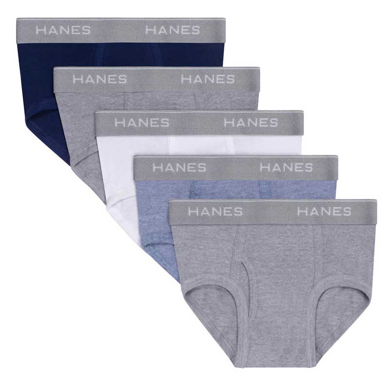 Hanes Kids Boy's 245240 Black/Grey Platinum Cotton Boxer Brief Underwear  Size L for sale online