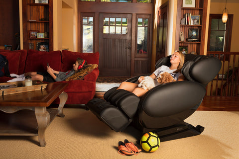 Massage chairs help you sleep by reducing back pain and relieving headaches, as well as lessening stress and anxiety.