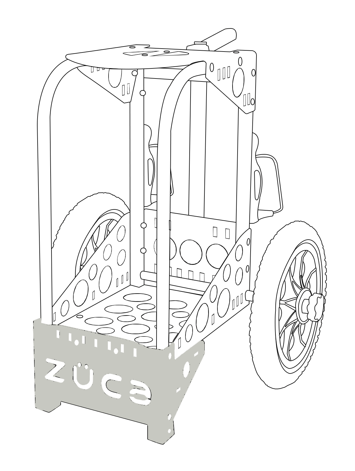 ZÜCA All-Terrain Disc Golf Cart Front-Wrapper