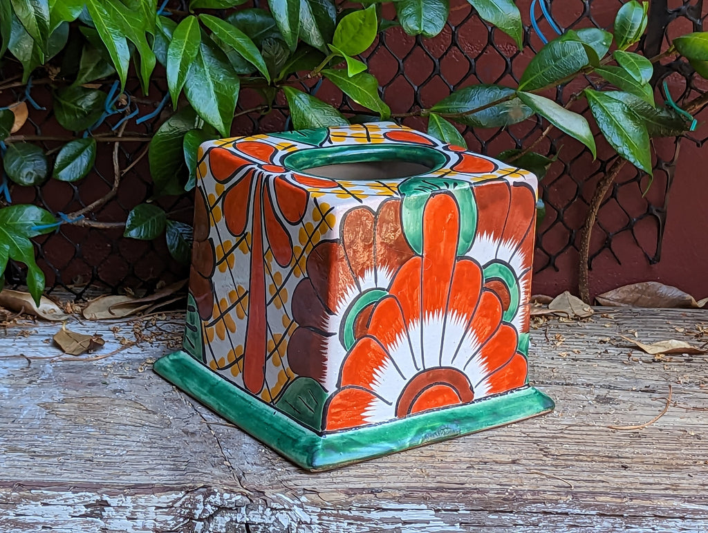 Kiva Store  Handcrafted Talavera Hacienda Ceramic Tissue Box Cover -  Classic Convenience