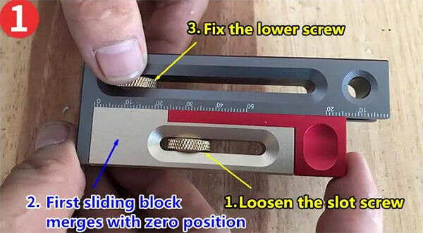 Levoite Kerfmakers Table Saw Slot Mortise and Tenon Tool Movable Measuring Block