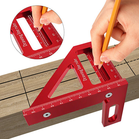 Levoite™ Square Protractor Miter Triangle Drawing Line Ruler With Marking Scriber Layout Toos