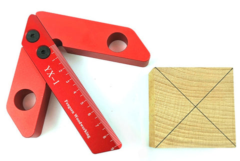 Levoite™  Center Measuring Tool, Line Gauge Center Finder, 45/90 Degree Right Angle Line Gauge Carpenter Ruler,Aluminum Alloy Woodworking Center Scribe Square Center Scribe