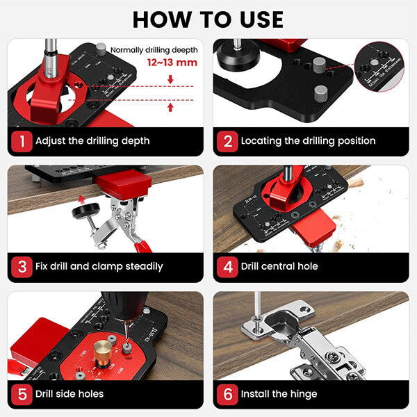 Levoite™ Precision Concealed Hinge Jig 35MM Cabinet Hinge Jig levoite