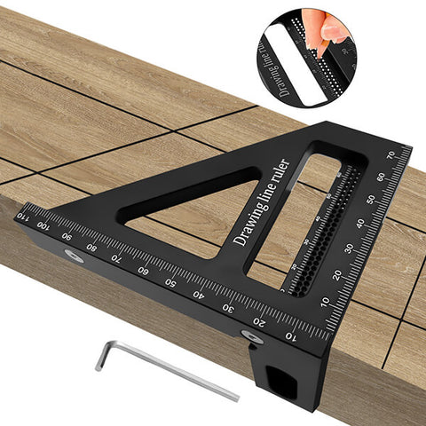 Levoite™ Square Protractor Miter Triangle Drawing Line Ruler With Marking Scriber Layout Toos