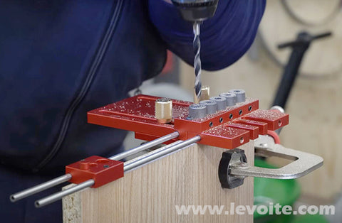 Levoite Dowelling Jig For Furniture Fast Connecting Cam Fitting 3 In 1 Woodworking Drill Guide Kit Locator