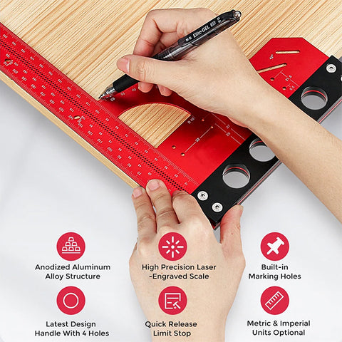 Universal Muti Functional Try Square Framing Square Angle Square Ruler Carpentry Squares Measuring Marking & Layout Tools