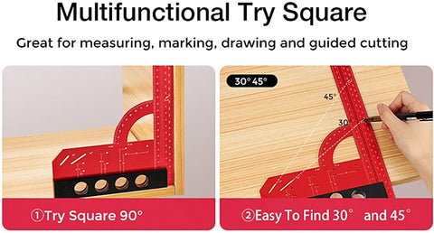 Universal Muti Functional Try Square Framing Square Angle Square Ruler Carpentry Squares Measuring Marking & Layout Tools