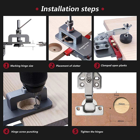 Levoite™ Concealed Hinge Boring Jig Template