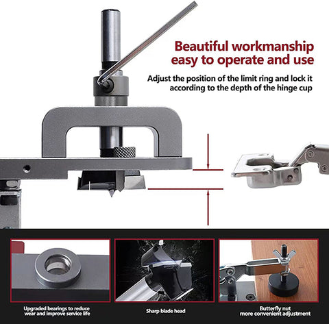 Levoite™ Concealed Hinge Boring Jig Drill Guide