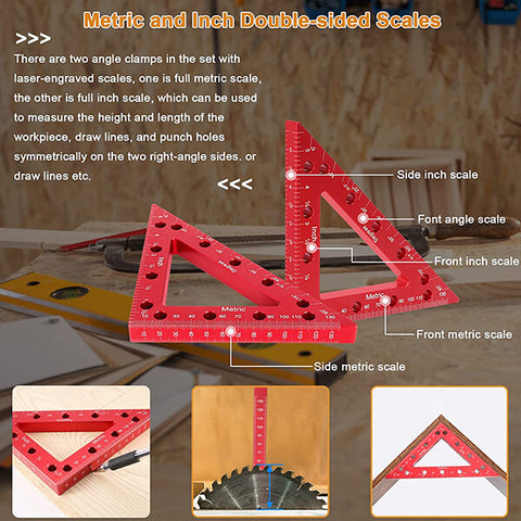 Levoite 45 & 90 Degree Right Angle Clamp Set for Woodworking Precision Positioning Clamping Square