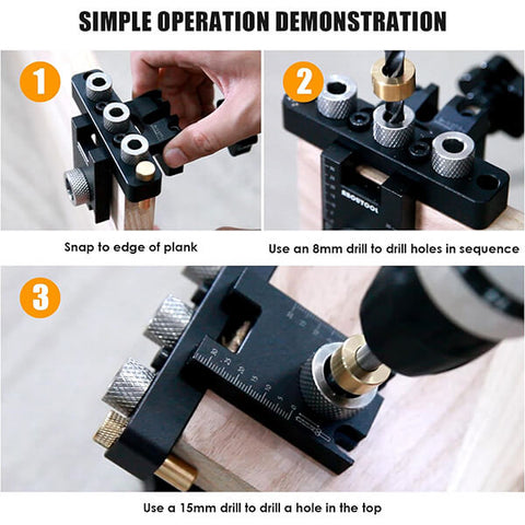 Levoite™ Precision Doweling Jig Kit Cam Lock Jig Cam and Bolt Connector Jig