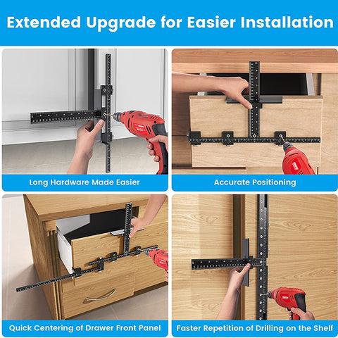 Levoite Cabinet Hardware Jig Template Adjustable Drill Guide for Accurate Installation of Door and Drawer Front Handles and Knobs