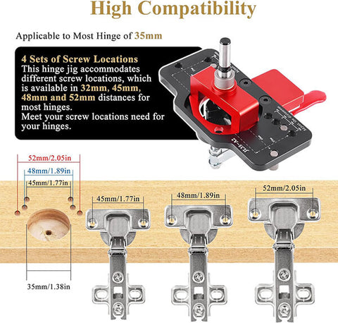 Levoite Concealed Hinge Jig Cabinet Door Hinge Boring Jig Template Blum Hing Jig European Hinge Template