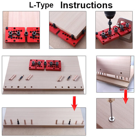 Levoite™ Self Centering Doweling Jig Vertical Drilling Guide SET D