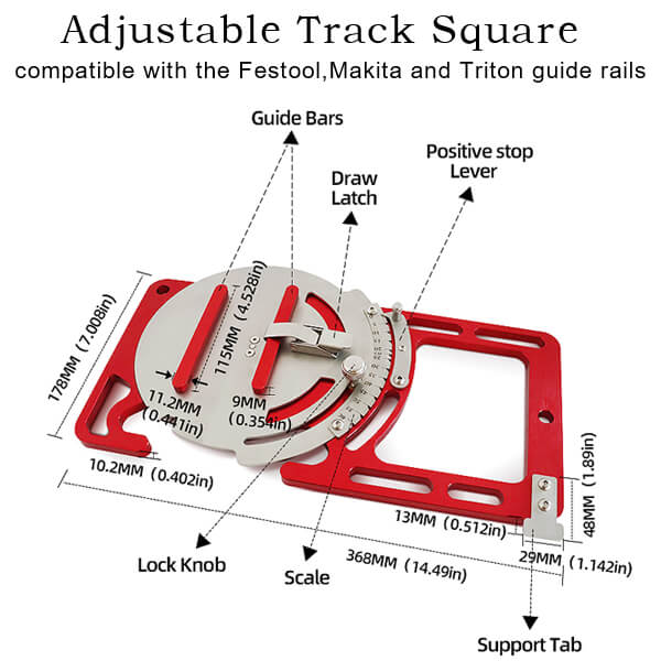 Levoite™ Precision Adjustable Track Square