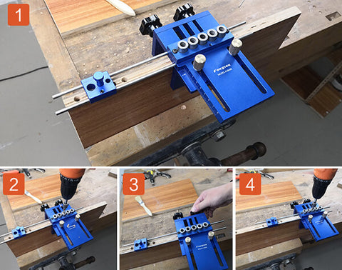 Levoite Dowelling Jig  furniture Cam Lock Jig Cam Jig Minifix Jig Kit for Furniture Fast Connecting Cam Fitting Drilling Locator 3 In 1 Woodworking Drill Guide Kit Locator