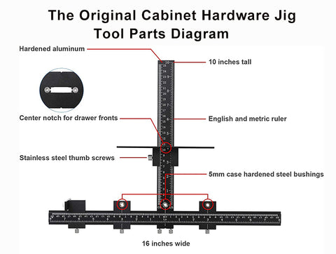 cabinet pull drilling jig template