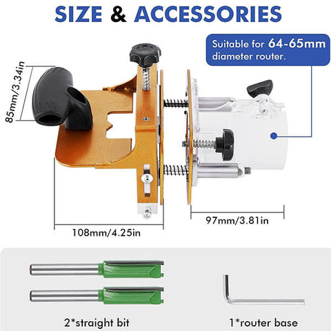 Levoite Router Mortising Jig Plunge Router Slotting Bracket Invisible Fasteners Punch Locator