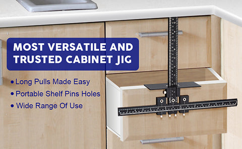 Levoite Cabinet Hardware Jig Template Adjustable Drill Guide for Accurate Installation of Door and Drawer Front Handles and Knobs
