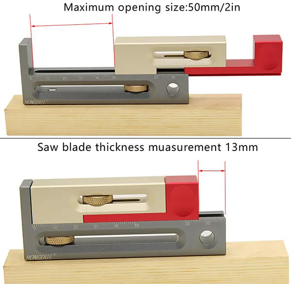 Levoite Kerfmakers Table Saw Slot Mortise and Tenon Tool Movable Measuring Block