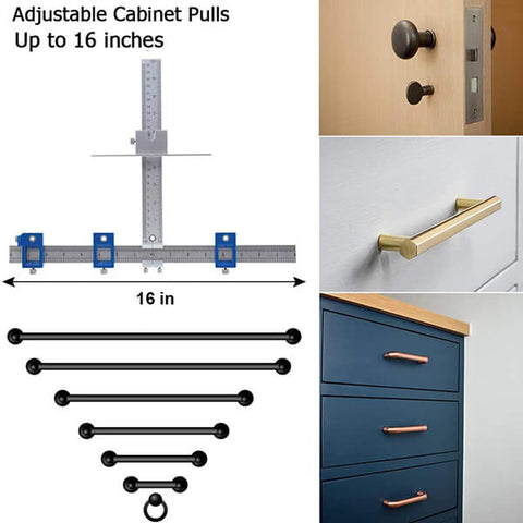 Levoite™ Cabinet Hardware Jig for Installation of Handles and Knobs on Doors and Drawer