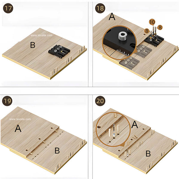 Levoite™ Dowel Jig Kit Cam Lock Jig Self Centering Doweling Jig