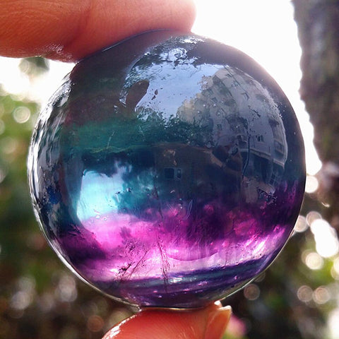 Natural Fluorite Quartz Crystal Sphere Ball - 40mm - Crystal Of Light