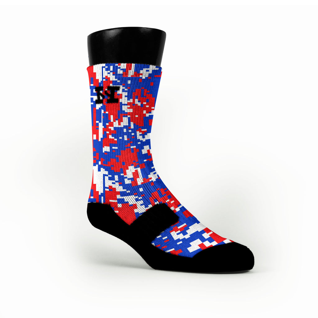 red white and blue nike socks