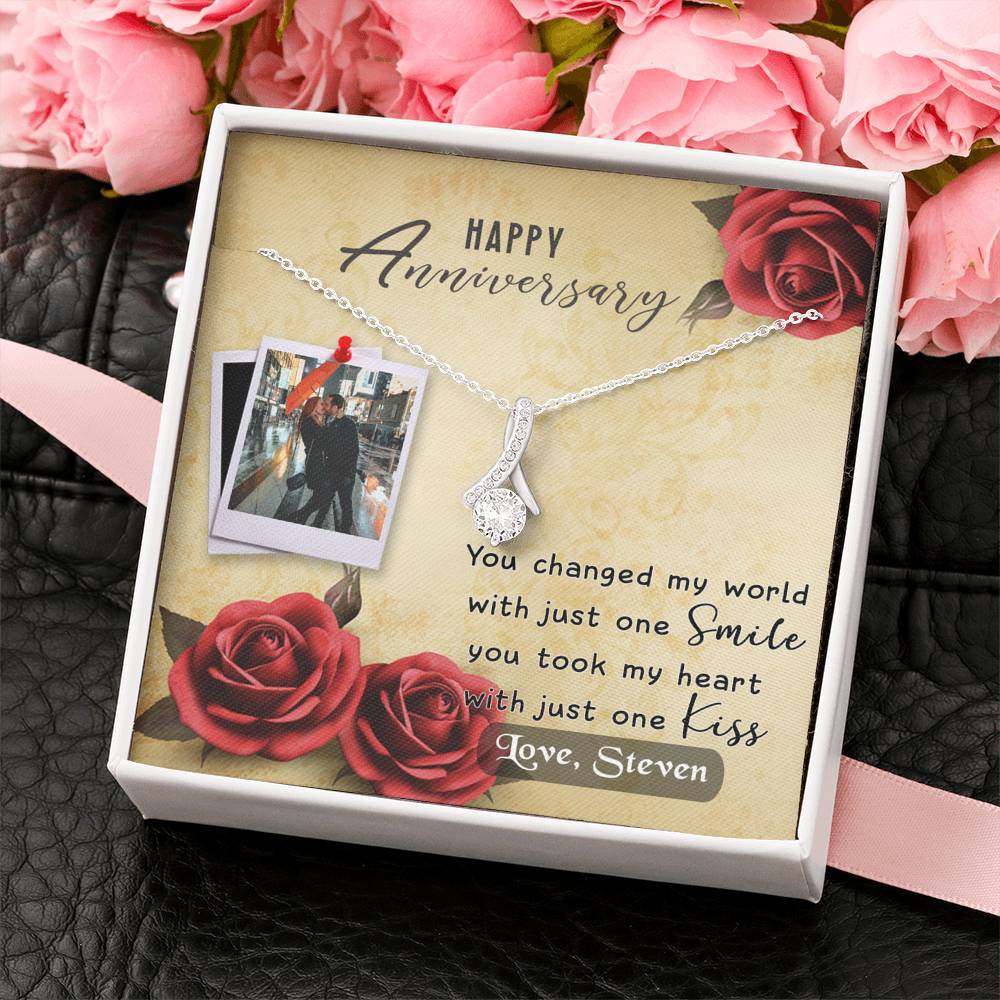 Personalized Happy Anniversary - Alluring Beauty Necklace Jewelry ShineOn Fulfillment 