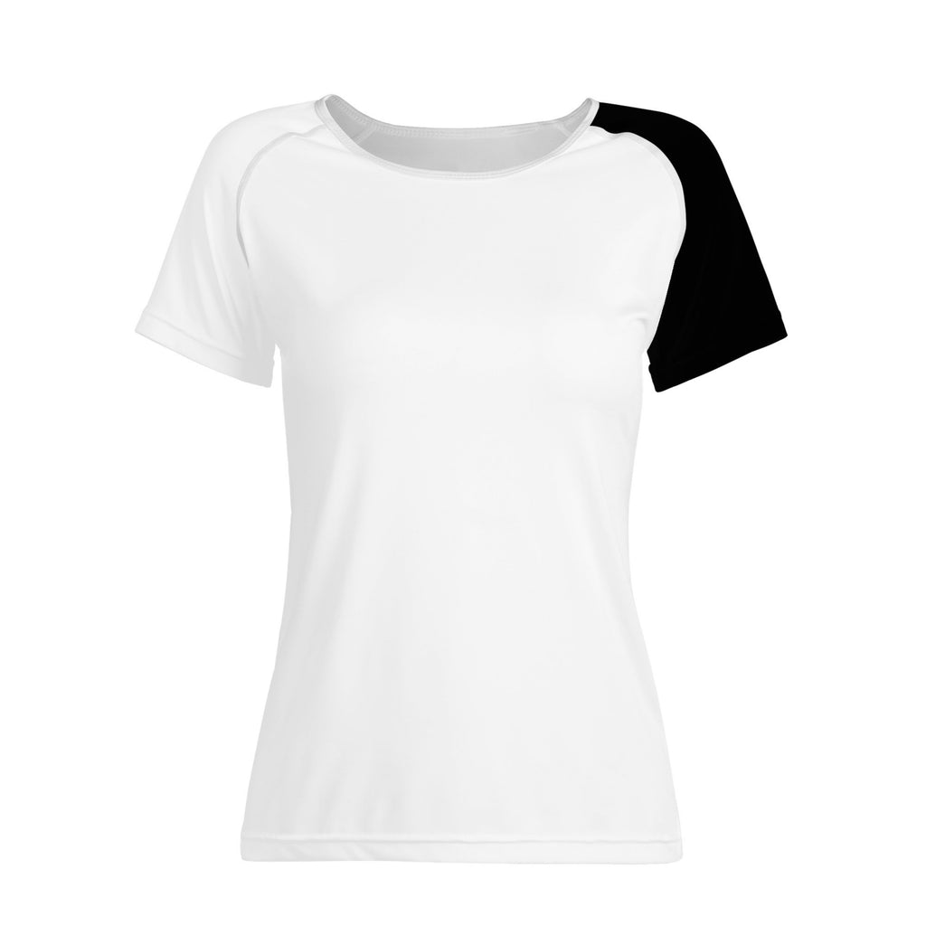 Women S Half White Half Black Lining Print T Shirt Ccj Fashion Boutique Store