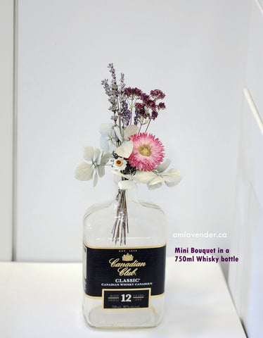 Mini Bouquet in a Whisky Bottle